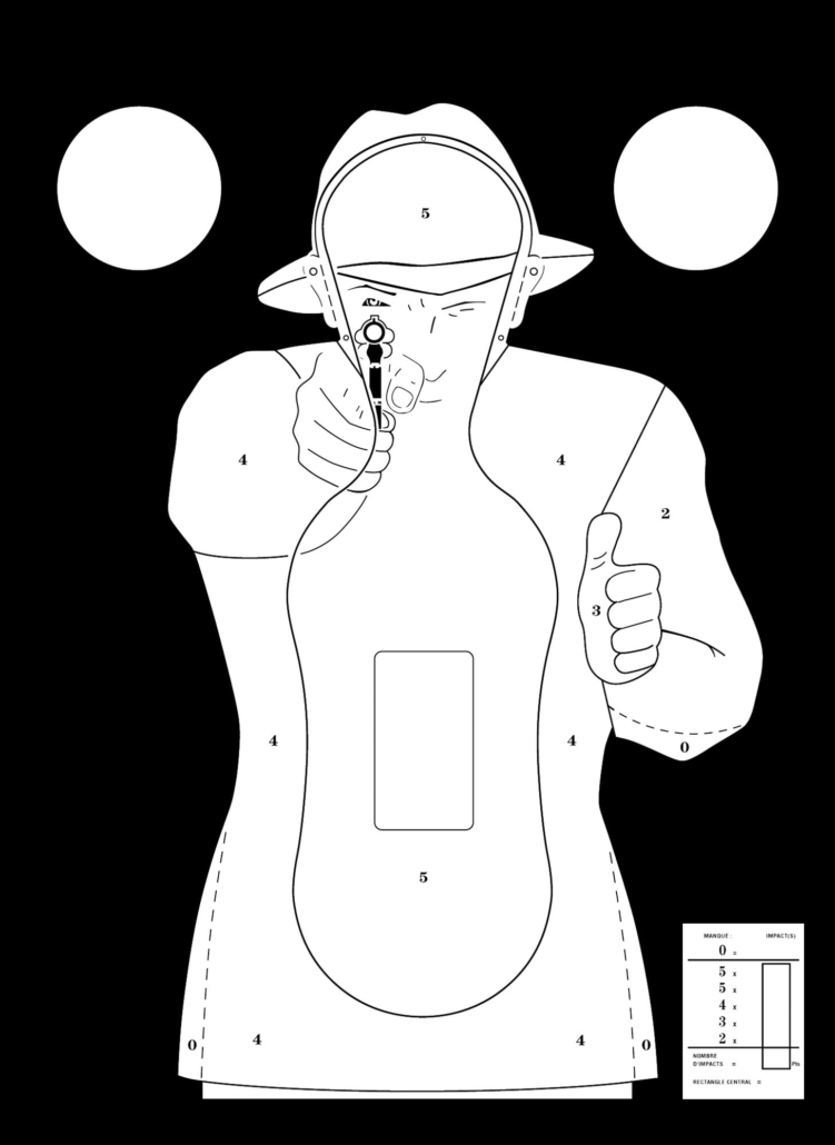 Lot 20 Cibles Silhouette Humaine 50x70cm – Papier 120g/m², Noir, Entrainement