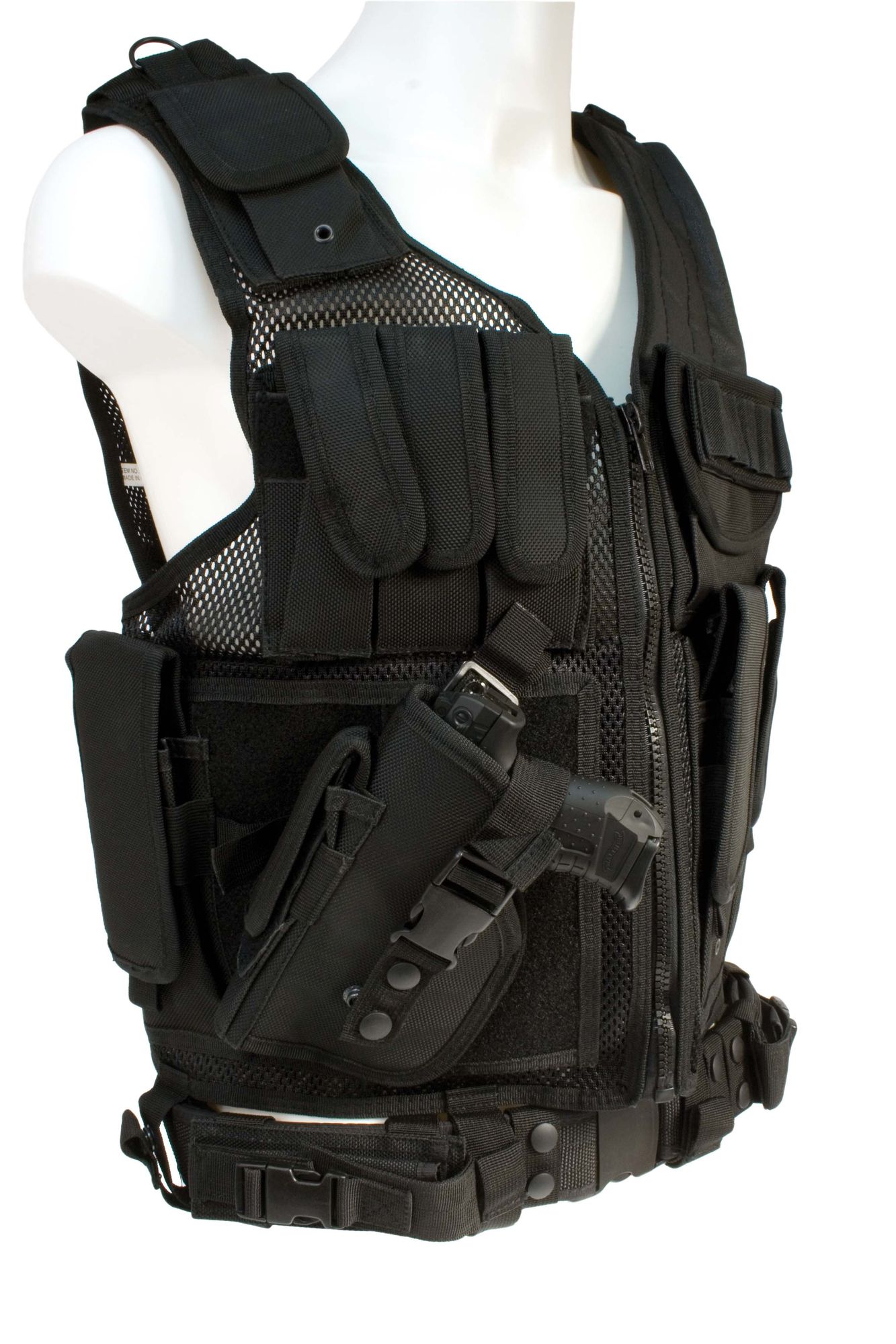 GILET TACTIQUE 8 POCHES AVEC HOLSTER ET CEINTURON MILTEC /// ARSENAL