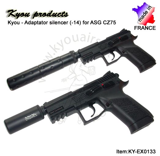 Adaptateur Silencieux Noir Kyou KY-EX0133 Pour CZ75 - Airsoft