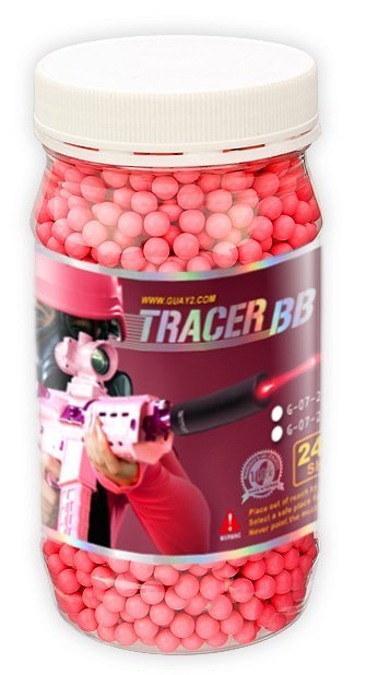 Billes 6 mm 0,20 et 0,25 g tracer rouge/ fluo Billes 6 mm 0,20 et 0,25 g tracer rouge/ fluo