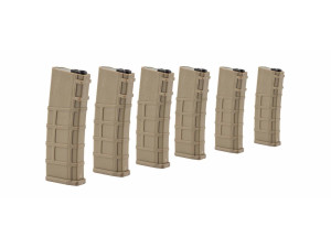 Airsoft Magazine Real Cap 30 rds for M4 AEG Polymer Tan - Pack of 6 pcs
